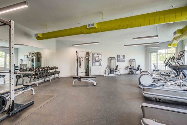 State-of-the-art fitness center with modern equipment at Brookside 51 Apartments