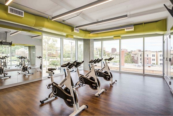 Modern fitness center with state-of-the-art equipment at Brookside 51 Apartments