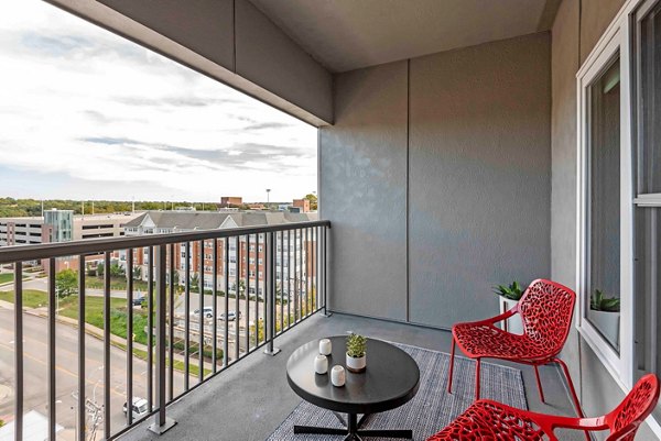 Patio featuring modern outdoor seating at Brookside 51 Apartments, perfect for relaxation and entertainment