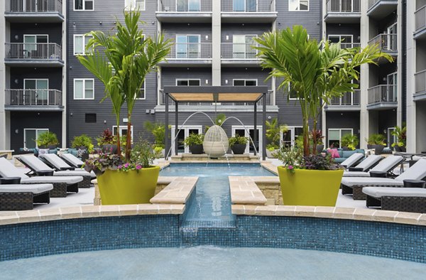 Resort-style pool at Brookside 51 apartments offering luxury relaxation