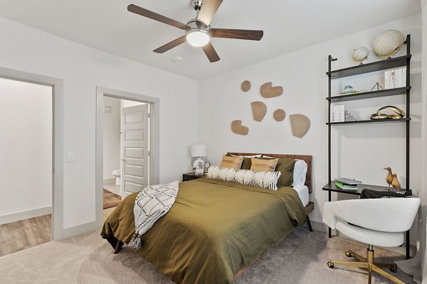 bedroom at The Jameson at the Bluffs Apartments