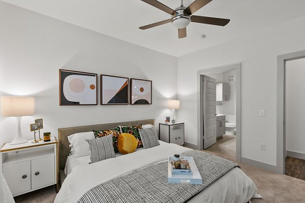 bedroom at The Jameson at the Bluffs Apartments