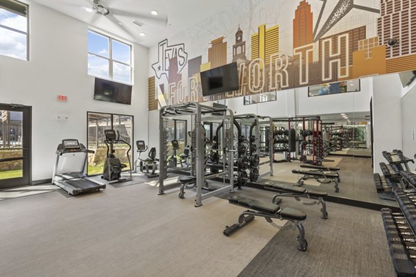 fitness center at The Jameson at the Bluffs Apartments