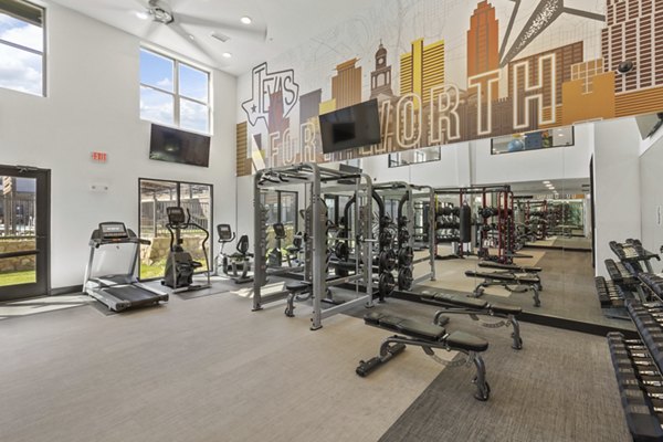 State-of-the-art fitness center with modern equipment at The Jameson at the Bluffs Apartments, ideal for active living
