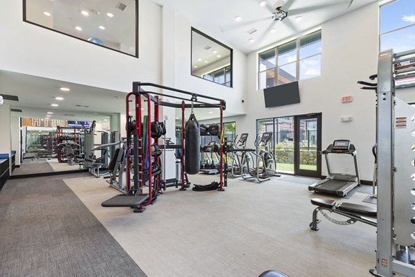 fitness center at The Jameson at the Bluffs Apartments