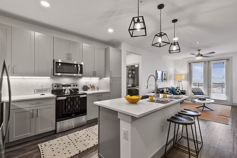 kitchen at The Jameson at the Bluffs Apartments 