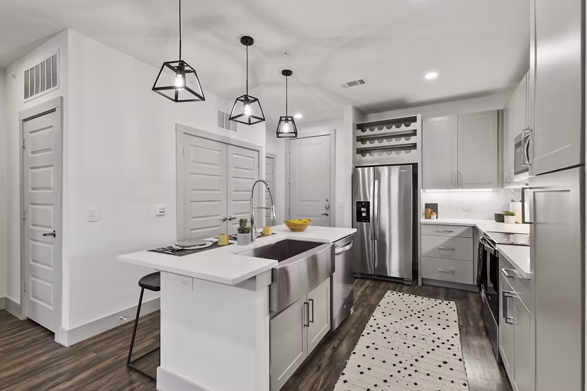 kitchen at The Jameson at the Bluffs Apartments 