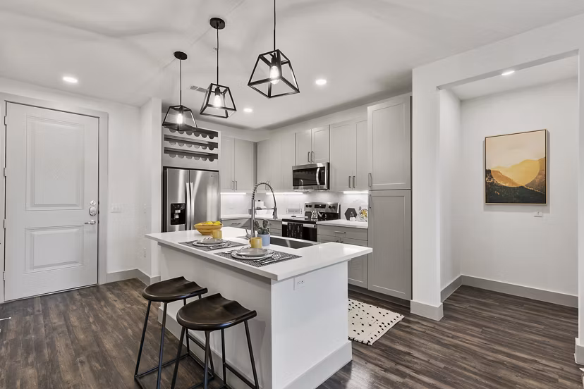 kitchen at The Jameson at the Bluffs Apartments 