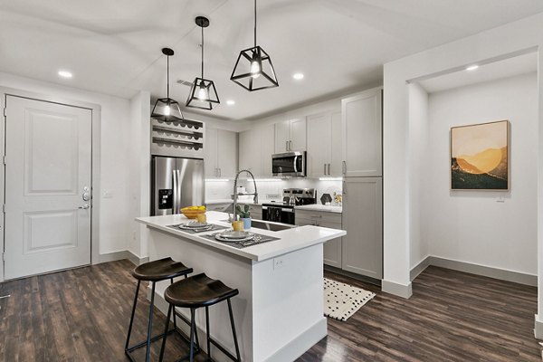 kitchen at The Jameson at the Bluffs Apartments