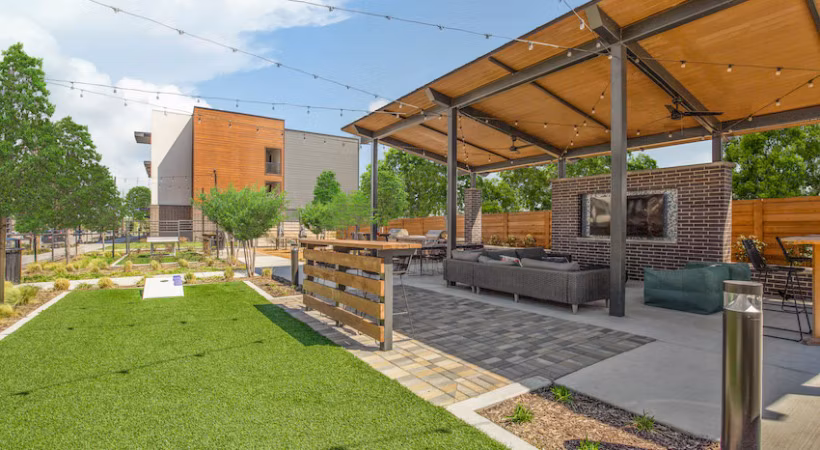dog park at The Jameson at the Bluffs Apartments 