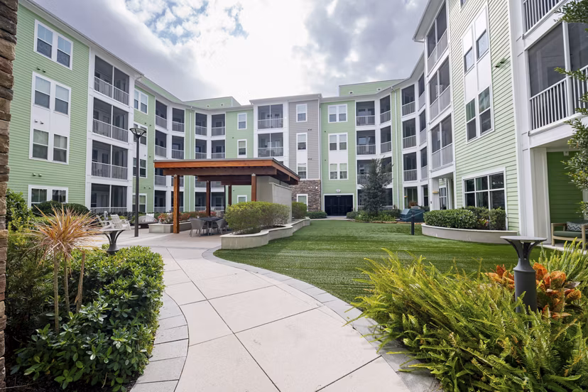 patio at Trails at Hunter's Lake Apartments