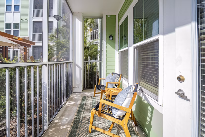 patio at Trails at Hunter's Lake Apartments
