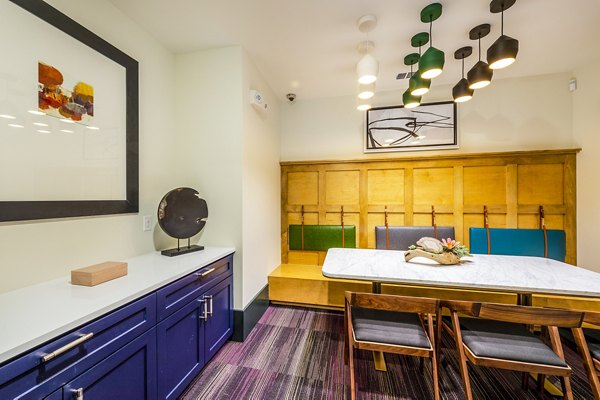 Modern meeting facility at Foundry on 19th Apartments, featuring sleek design and state-of-the-art technology for professional gatherings