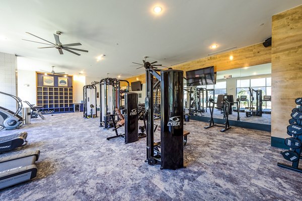 Modern fitness center with state-of-the-art equipment at Foundry on 19th Apartments