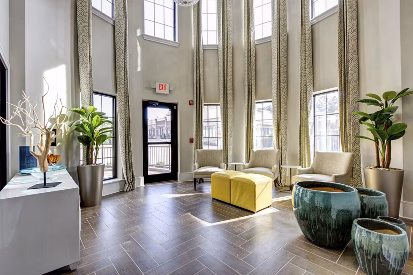 Clubhouse featuring elegant seating and modern decor at The Manor at Weston Apartments