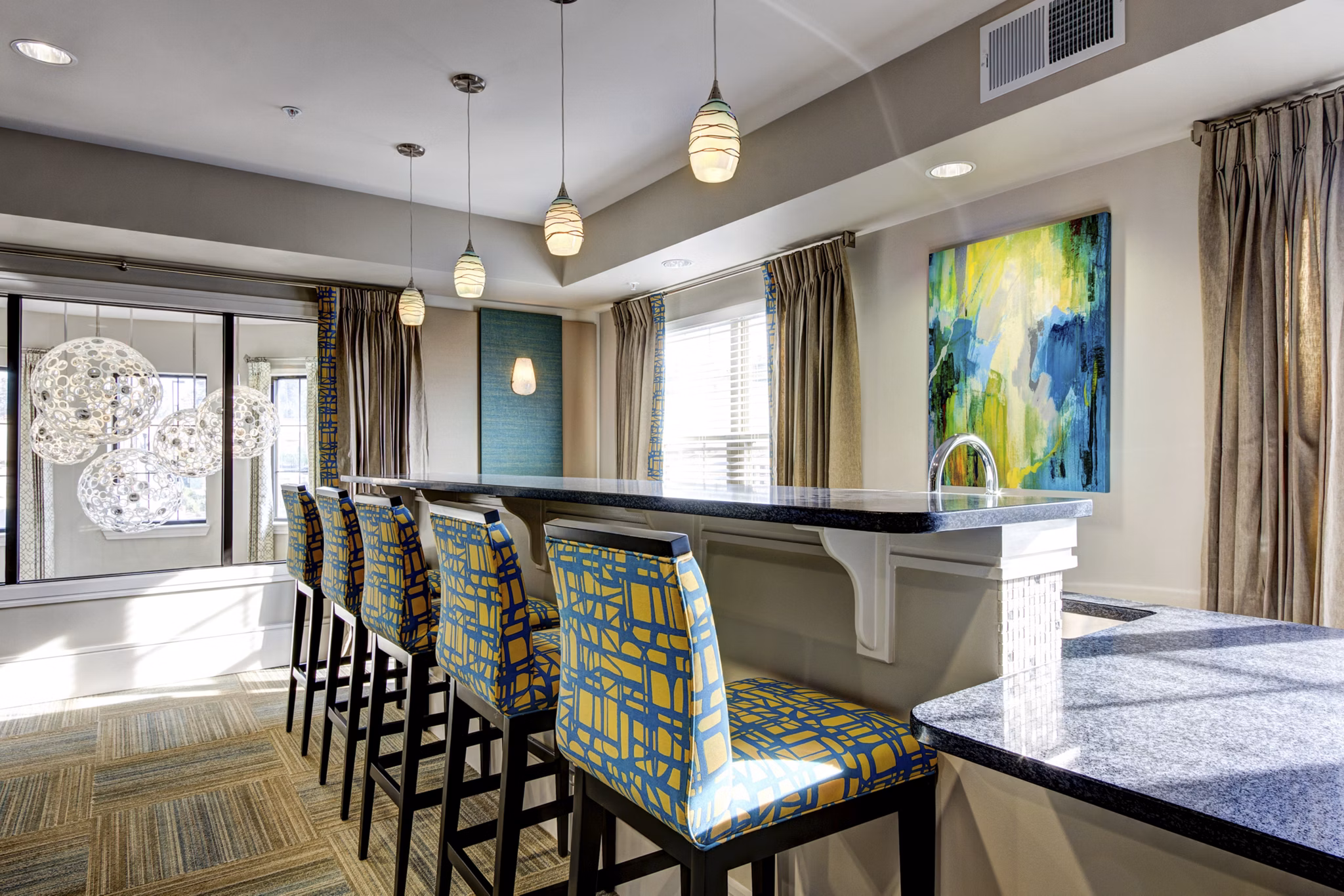 Elegant clubhouse with modern design at The Manor at Weston Apartments
