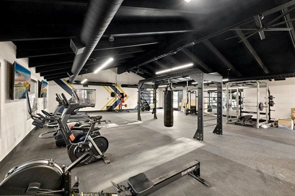 fitness center at Lake Crest Apartments