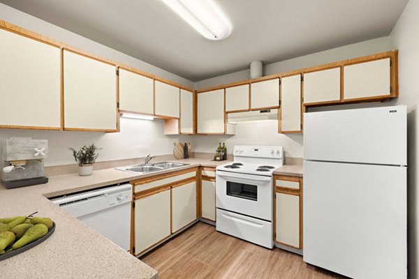 kitchen at Lake Crest Apartments