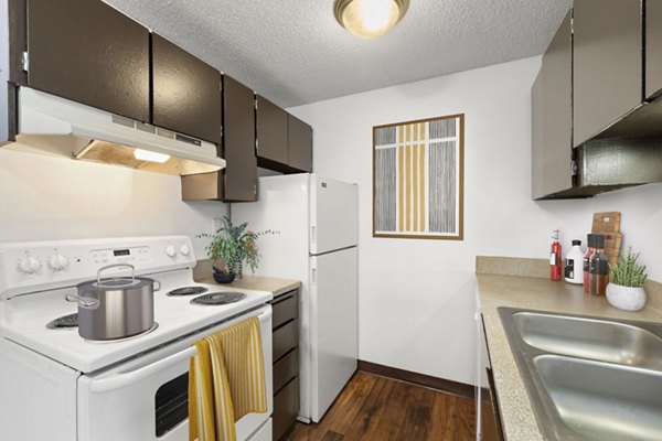 kitchen at Lake Crest Apartments