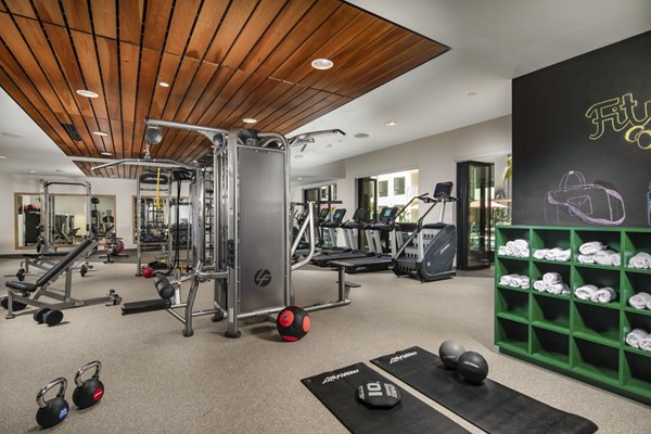 Modern fitness center with state-of-the-art equipment at Cameo Apartments
