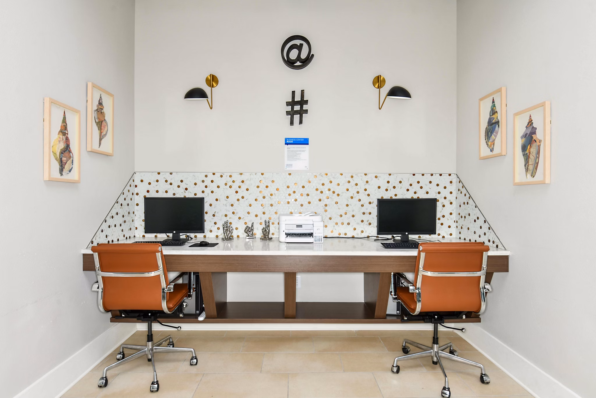 Modern business center with co-working spaces at Isla Apartments