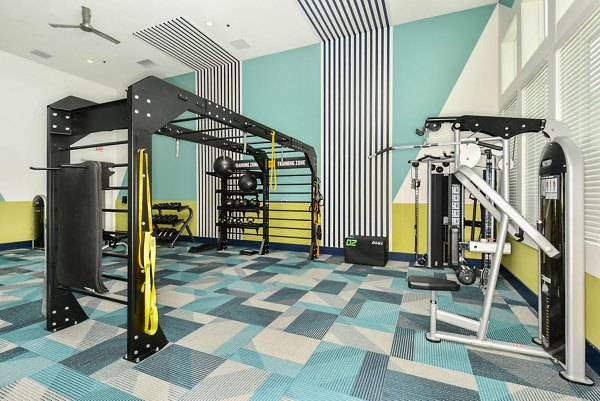 Modern fitness center with state-of-the-art equipment at Isla Apartments