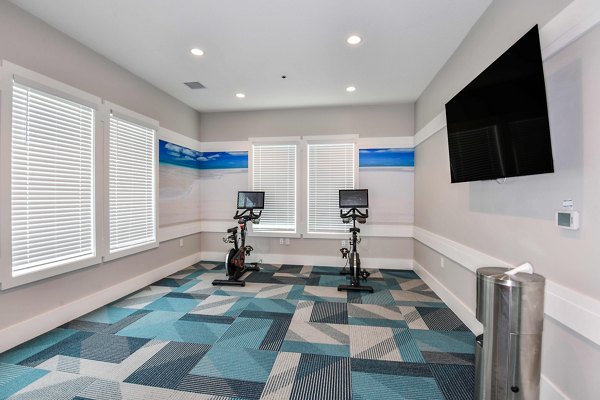 State-of-the-art fitness center at Isla Apartments with modern equipment and ample space for workouts