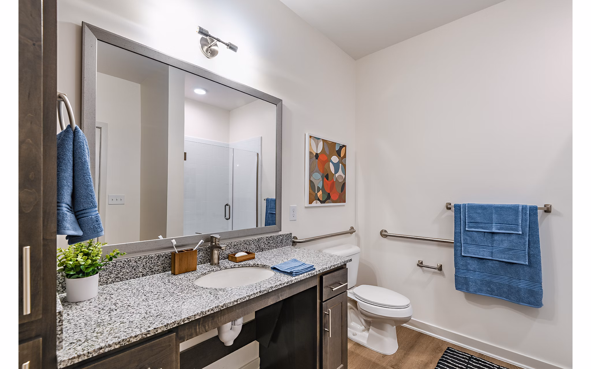 Modern bathroom with sleek fixtures at Renaissance Santa Rosa Apartments