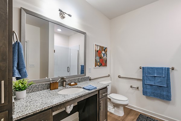 Modern bathroom with sleek fixtures at Renaissance Santa Rosa Apartments