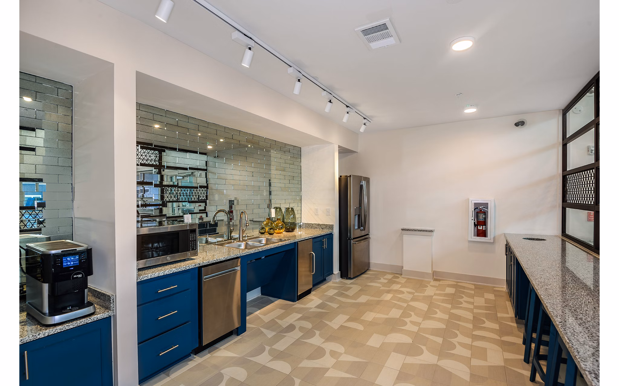 Clubhouse with modern design elements at Renaissance Santa Rosa Apartments, offering luxury amenities and community spaces