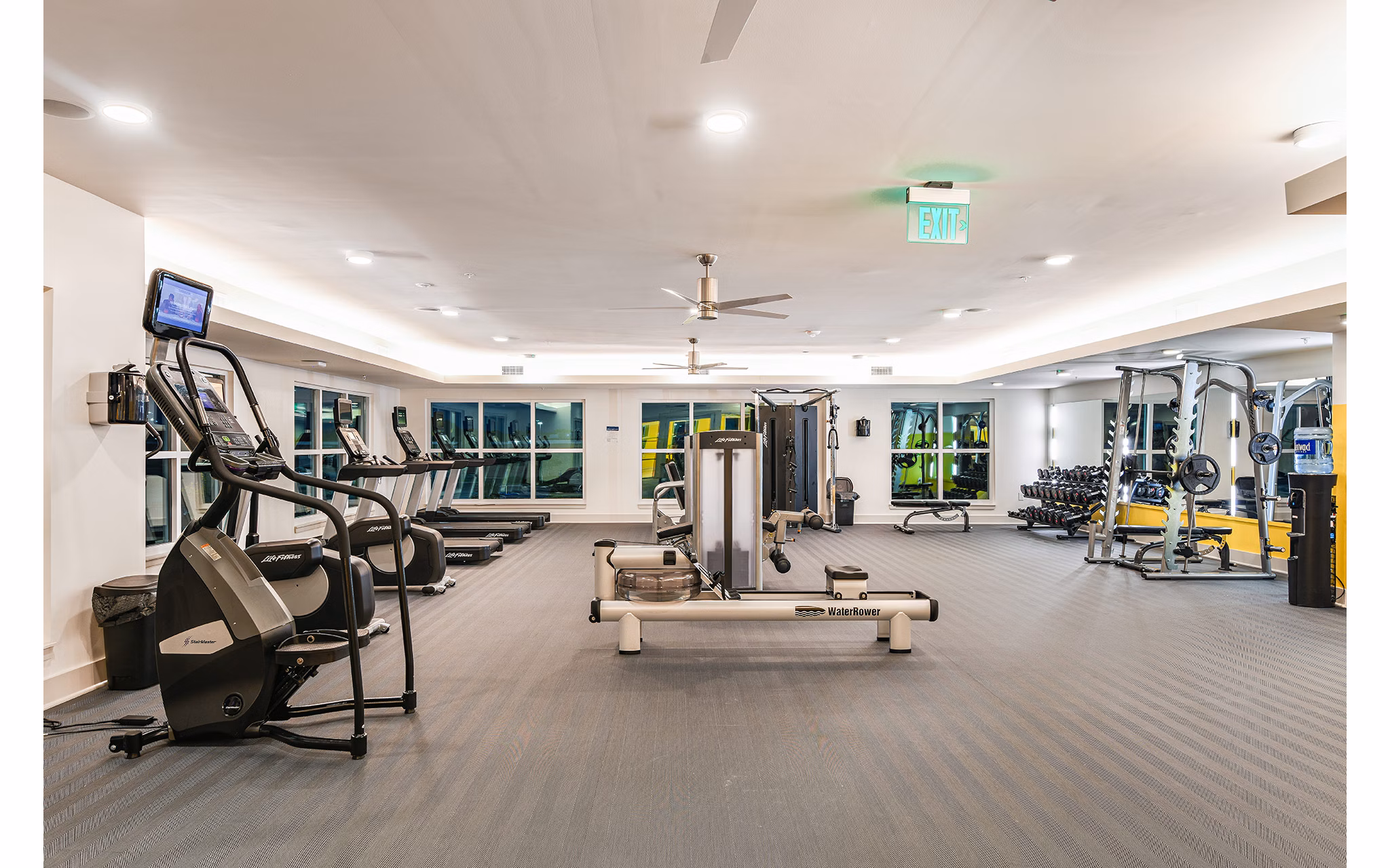 Modern fitness center with state-of-the-art equipment at Renaissance Santa Rosa Apartments