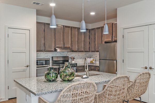 Modern kitchen with stainless steel appliances at Renaissance Santa Rosa Apartments