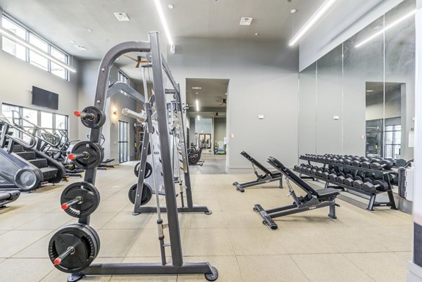 Modern fitness center with state-of-the-art equipment at Monaco Midland Apartments, ideal for maintaining an active lifestyle