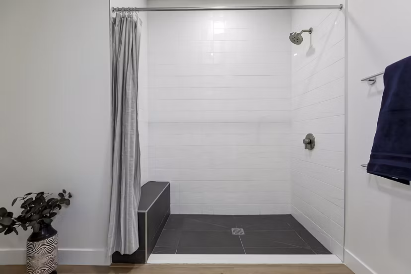 Luxurious bathroom with modern fixtures at The 505 Apartments, a Greystar community