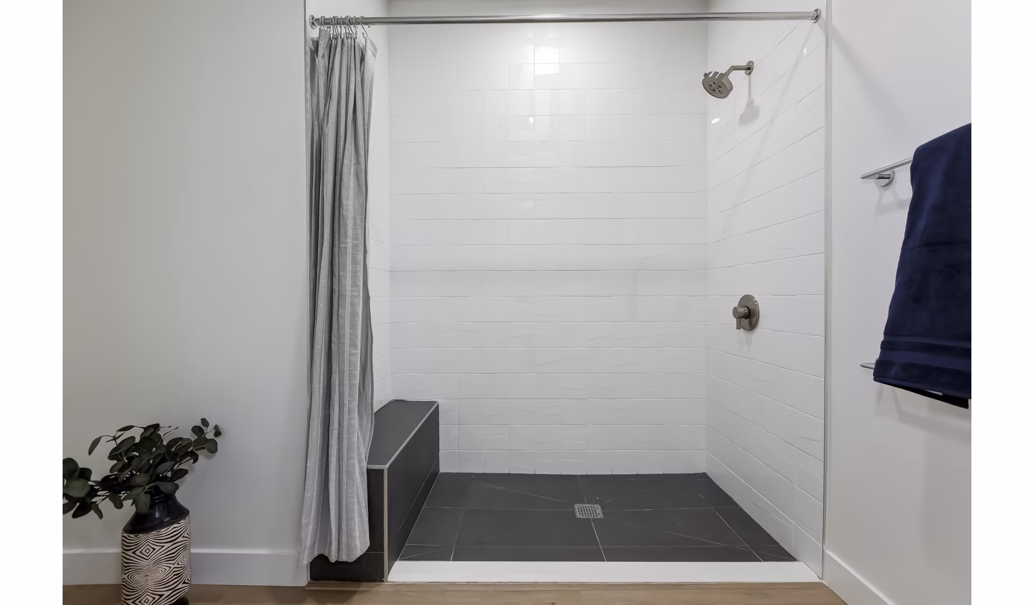Luxurious bathroom with modern fixtures at The 505 Apartments, a Greystar community