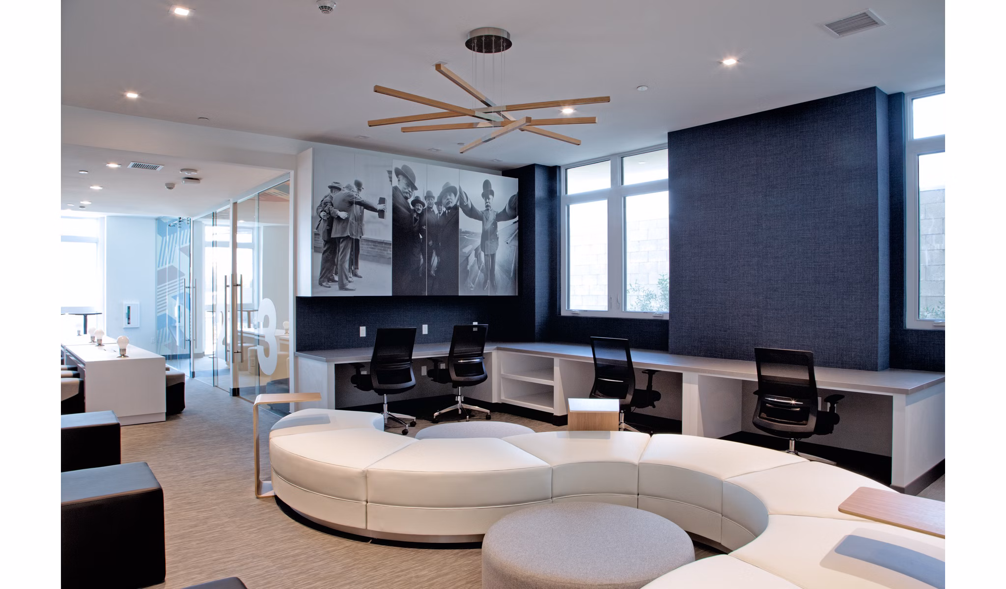Elegant clubhouse with modern decor at The 505 Apartments, a luxury Greystar community in a prime location