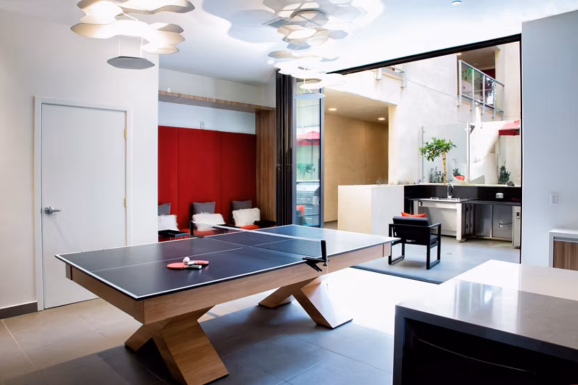 Clubhouse offering modern lounge spaces and entertainment areas at The 505 Apartments in central city location