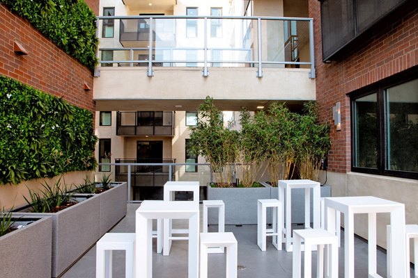 The 505 Apartments: Serene courtyard with garden landscaping in the heart of Nashville