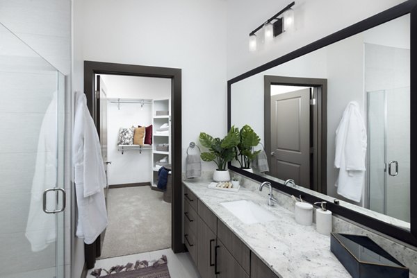 bathroom at Everleigh Duluth Apartments