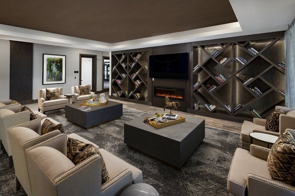 Clubhouse with stylish seating and modern design at Everleigh Duluth Apartments