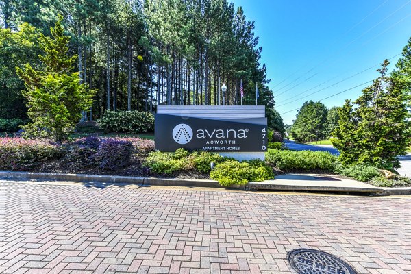 Avana Acworth Apartments: Stylish signage at luxury community entrance