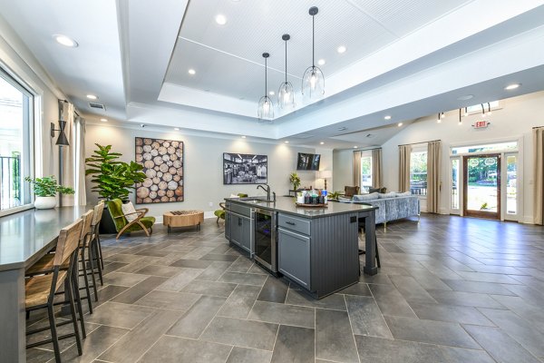 Clubhouse featuring modern design and comfortable seating at Avana Acworth Apartments