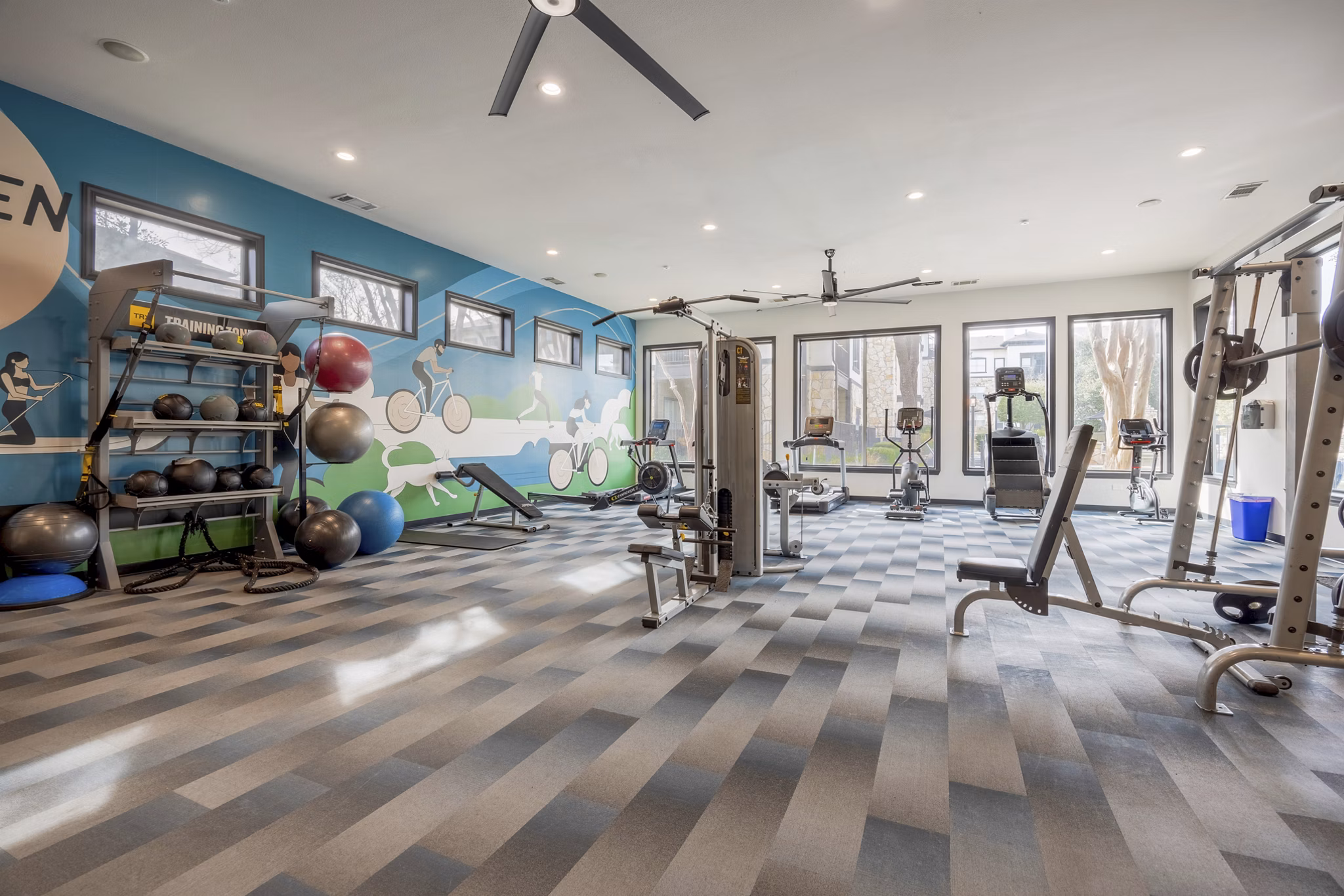 fitness center at Avana SoCo Apartments