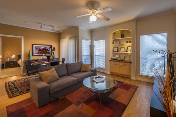 Modern living room with sleek furnishings at Avana SoCo Apartments, Greystar luxury apartments in Austin