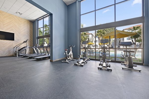 State-of-the-art fitness center at Solas Glendale Apartments with modern equipment for luxury living