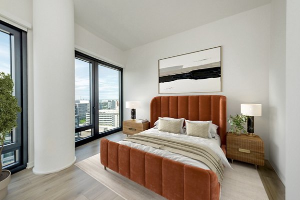 Elegant bedroom with city views in GS Gantry Penthouses 2022 Ideal for luxury living in a premium urban location