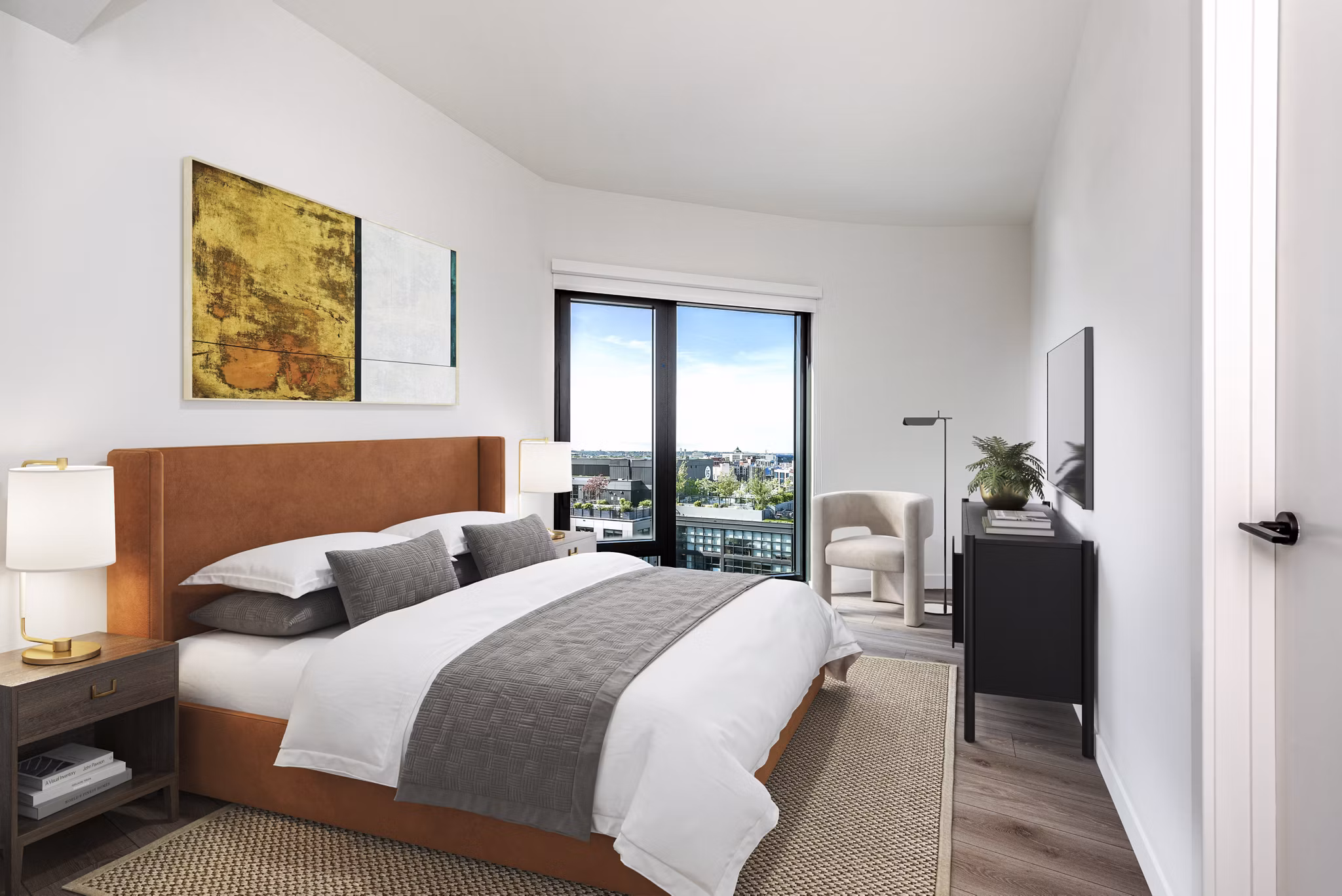 Luxurious bedroom with sleek design in GS Gantry Penthouses 2022