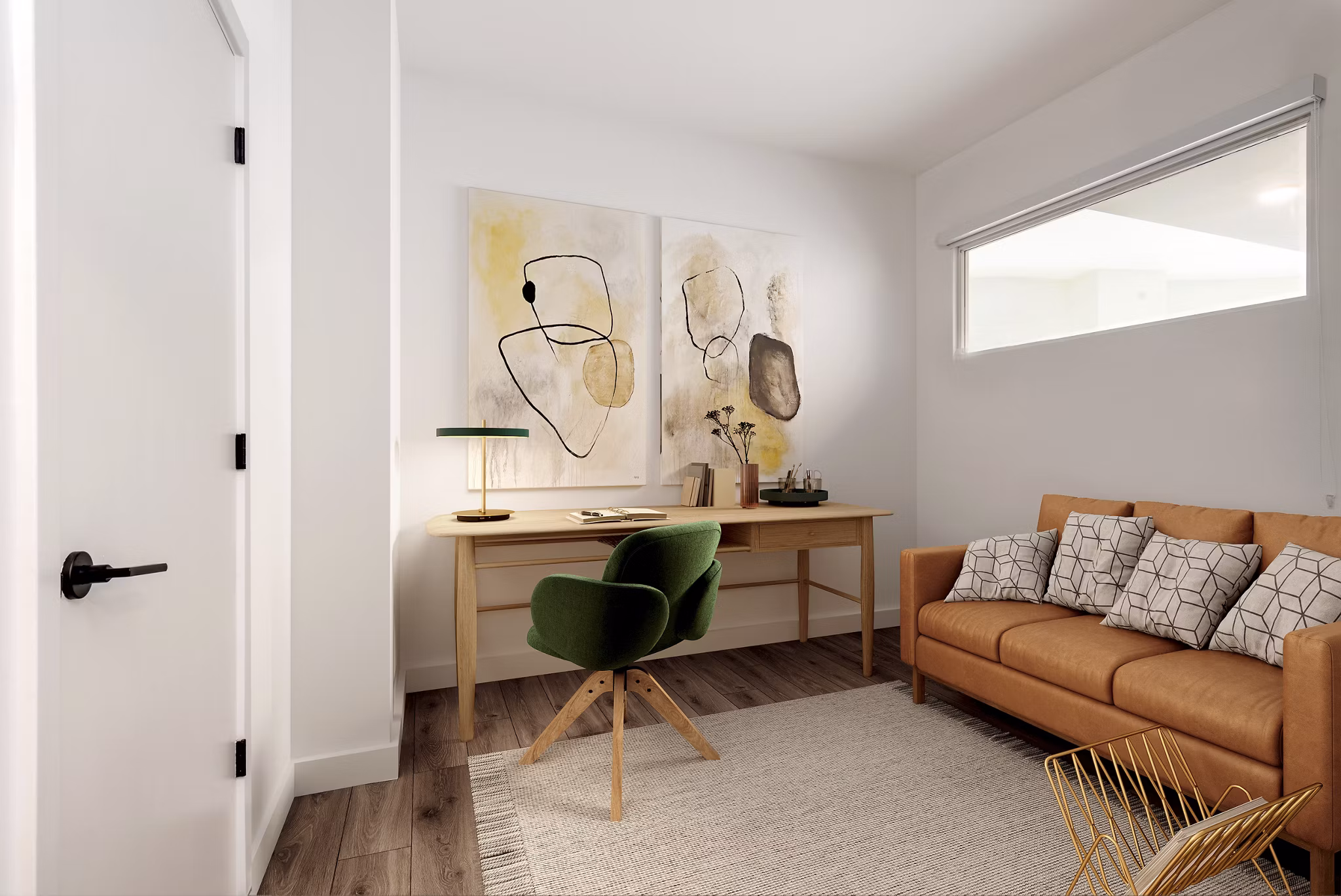 Elegant penthouse living room with sleek modern design in GS Gantry Penthouses 2022