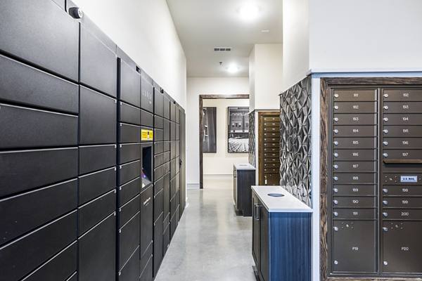 mail room at Broadstone McKinney Apartments