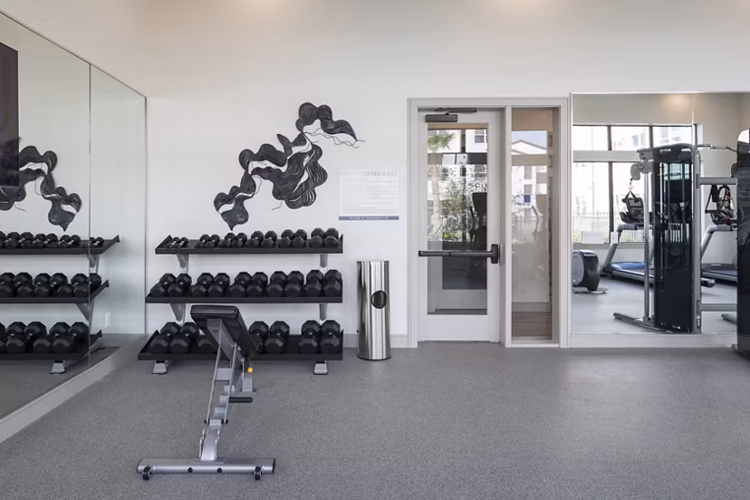 fitness center at Emory West Cypress Apartments